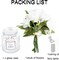 Fake Flowers in Vase for Table: White Artificial Peony with Glass Vase LED Light for Centerpieces Decor - Small Faux Arrangements Desk Vanity Bathroom Office Decoration